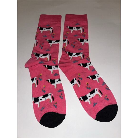 Cow Pink Socks Brand New! one size fits US size 6-10 UNISEX/Men/Women - Picture 1 of 3